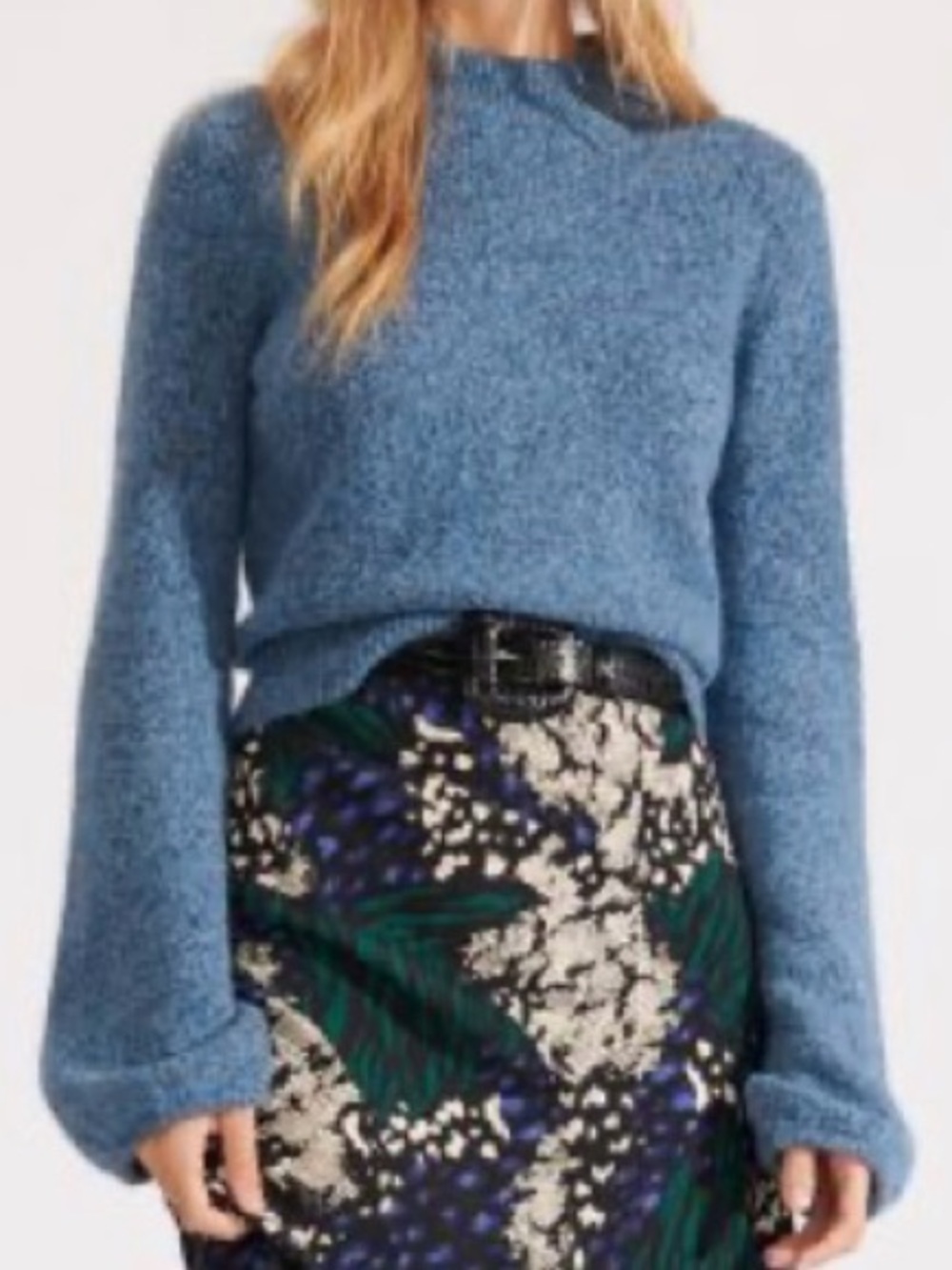 Veronica Beard Alexey Mock-Neck Pullover Sweater Blue Womens Size Small